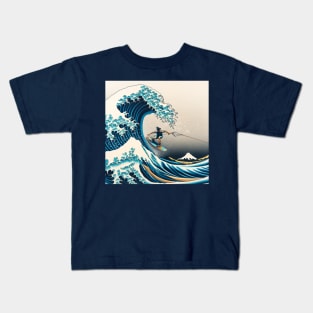 Kanagawa wave - Funny Wakeboarding Meme Kids T-Shirt